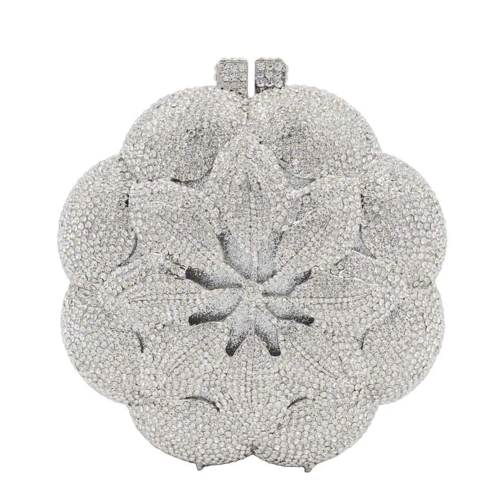 Newest Clutch Bag Pink Crystal Women Wedding Flower Party Purse Bride Chain Clutch Bag Prom Night Evening Bag SC603