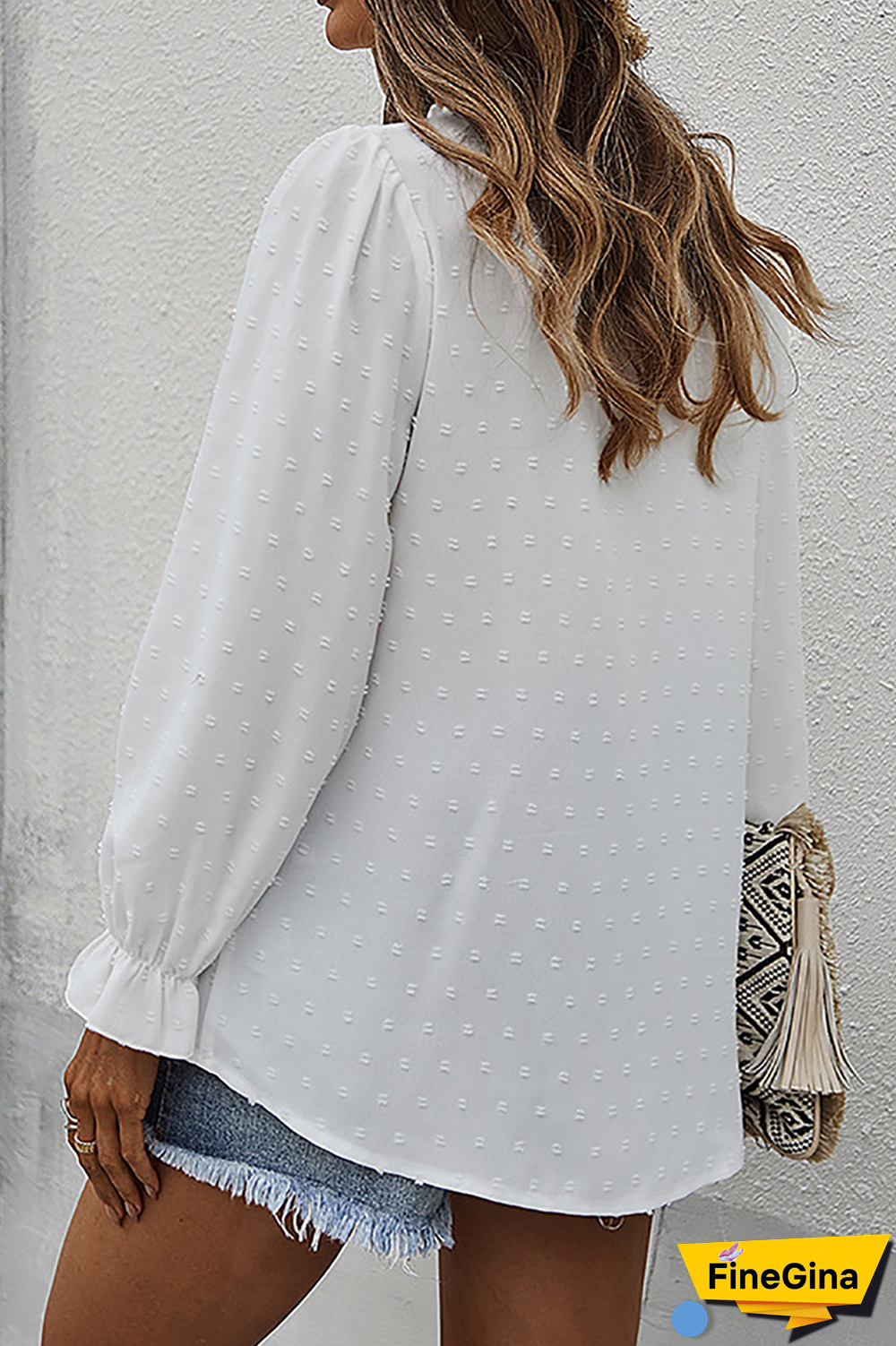 Casual Solid Patchwork V Neck Tops(4 colors)