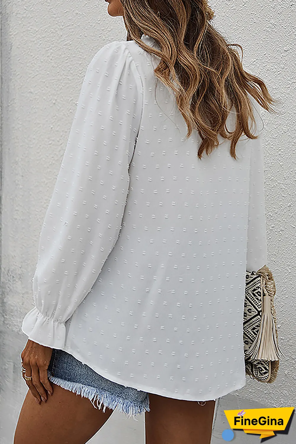 Casual Solid Patchwork V Neck Tops(4 colors)