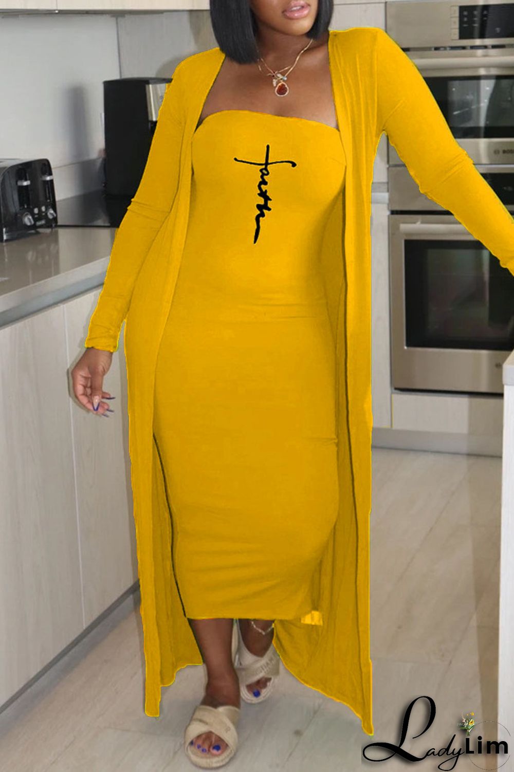 Pink Fashion Casual Print Basic Long Sleeve Two Pieces