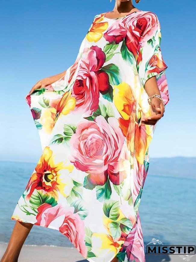 Printed Loose Casual Beach Maxi Dress