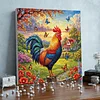 Framed Diamond Painting - Full Round Drill - Chicken (25x25cm)