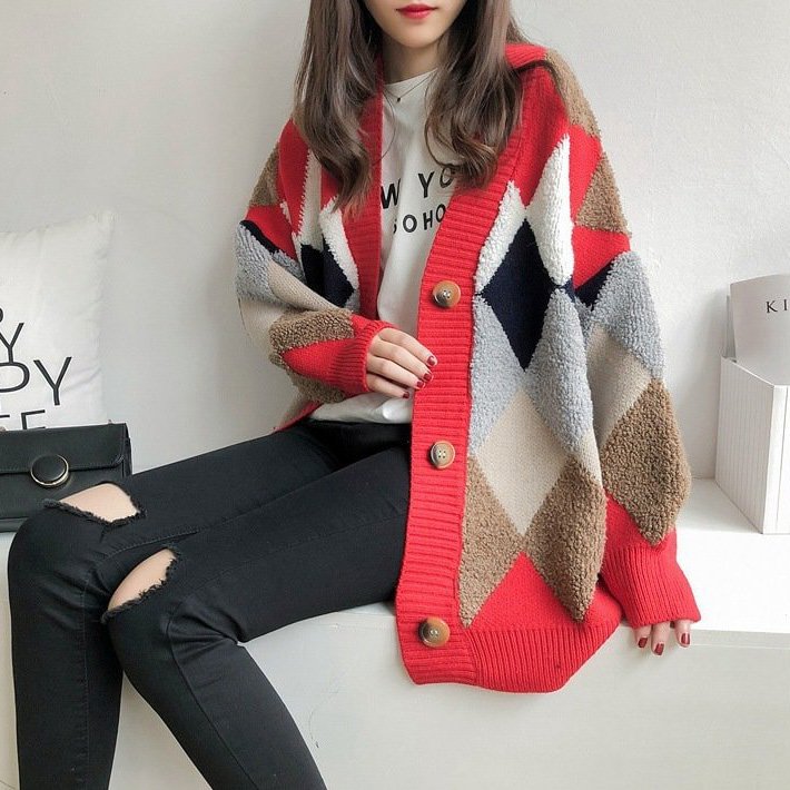 Long Sleeve Casual Cotton-Blend Checkered/plaid Outerwear QueenFunky