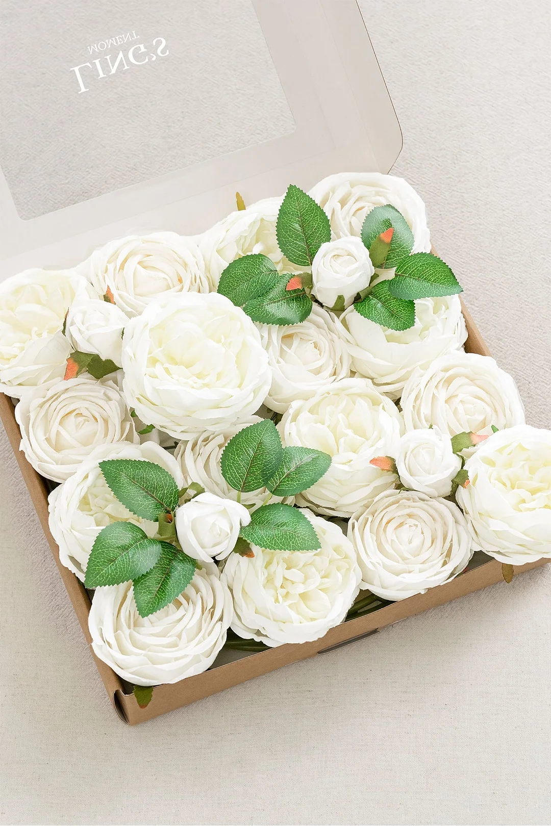 3.5" Silk Austin Rose & 3" Cabbage Rose with Stem - 3 Styles