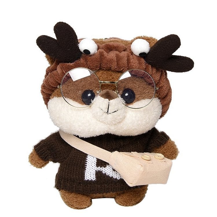 Kawaii Bear with Glasses Plush Bag