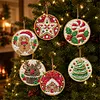 6pcs/set DIY Diamond Special Shape Pearl Art Hanging Wooden Christmas Tree Ornament Kit