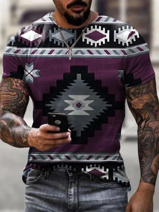 Men Pattern Casual T-shirt-21