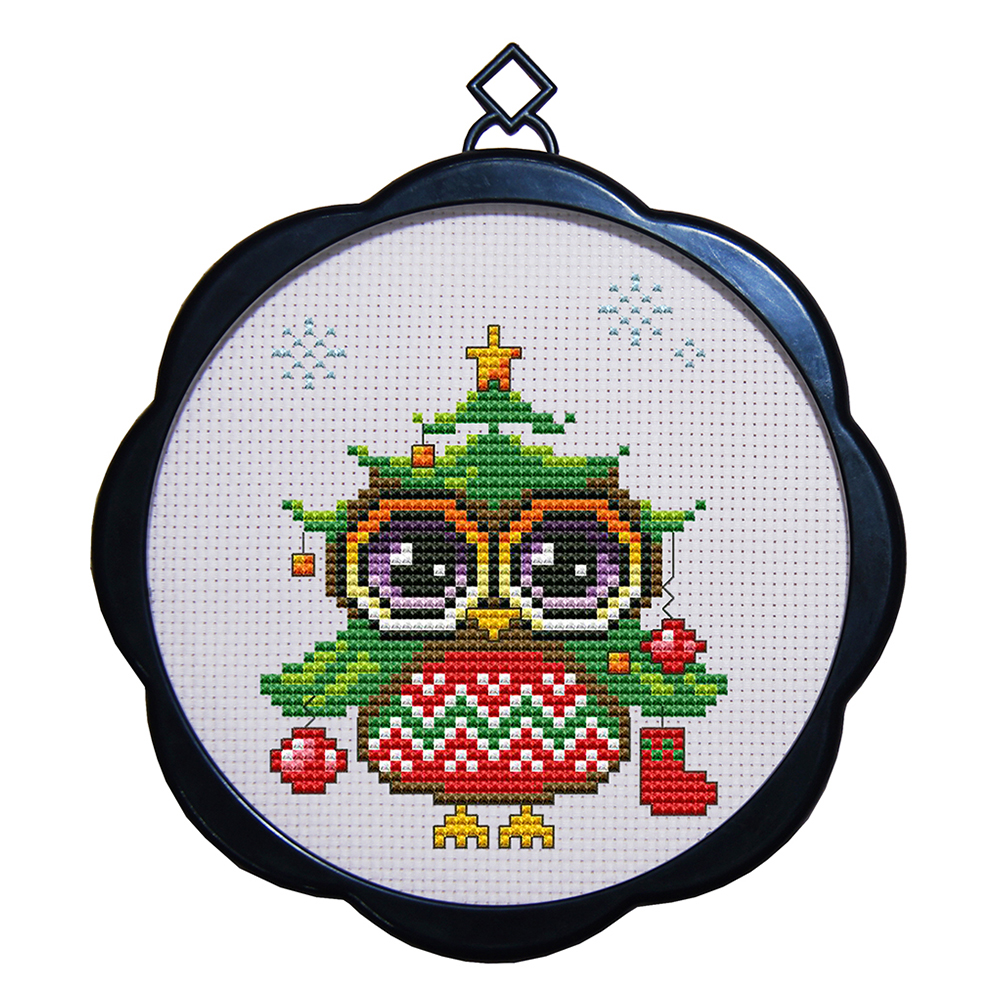 

Owl - 11CT Stamped Cross Stitch - 17*17CM (With Frame), 501 Original