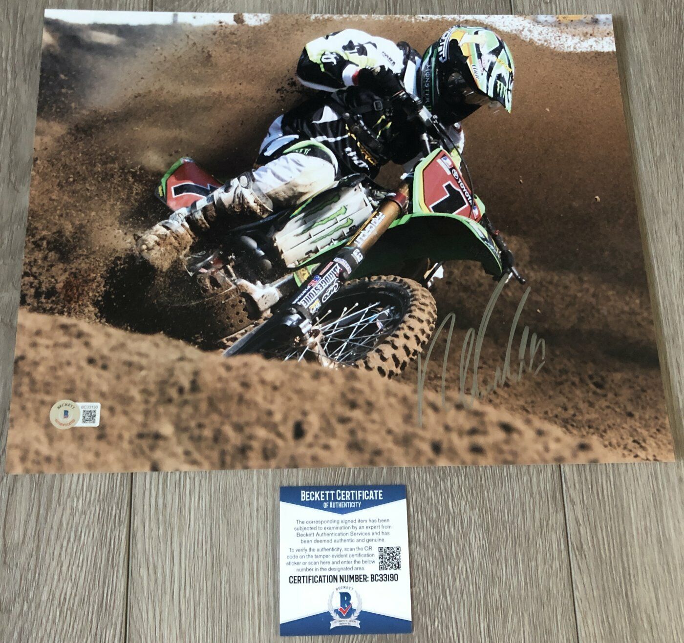 RYAN VILLOPOTO SIGNED AMA MOTOCROSS SUPERCROSS 11x14 Photo Poster painting w/EXACT PROOF BAS COA