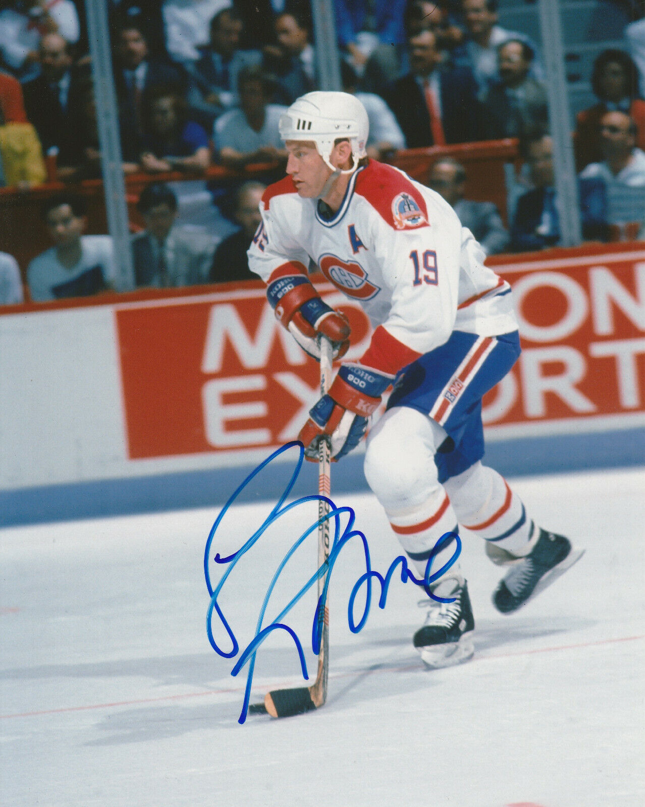 VINTAGE LARRY ROBINSON SIGNED MONTREAL CANADIENS 8x10 Photo Poster painting #1 HHOF Autograph