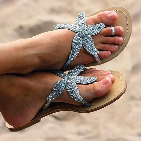 Women Summer Slippers Hawaiian Starfish Beach Flat Sandals shopify Stunahome.com