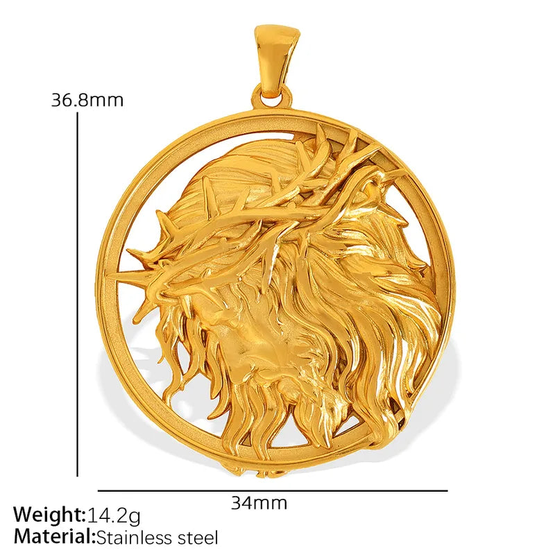 1 Piece 35.7*26mm Titanium Steel Human Virgin Mary Pendant