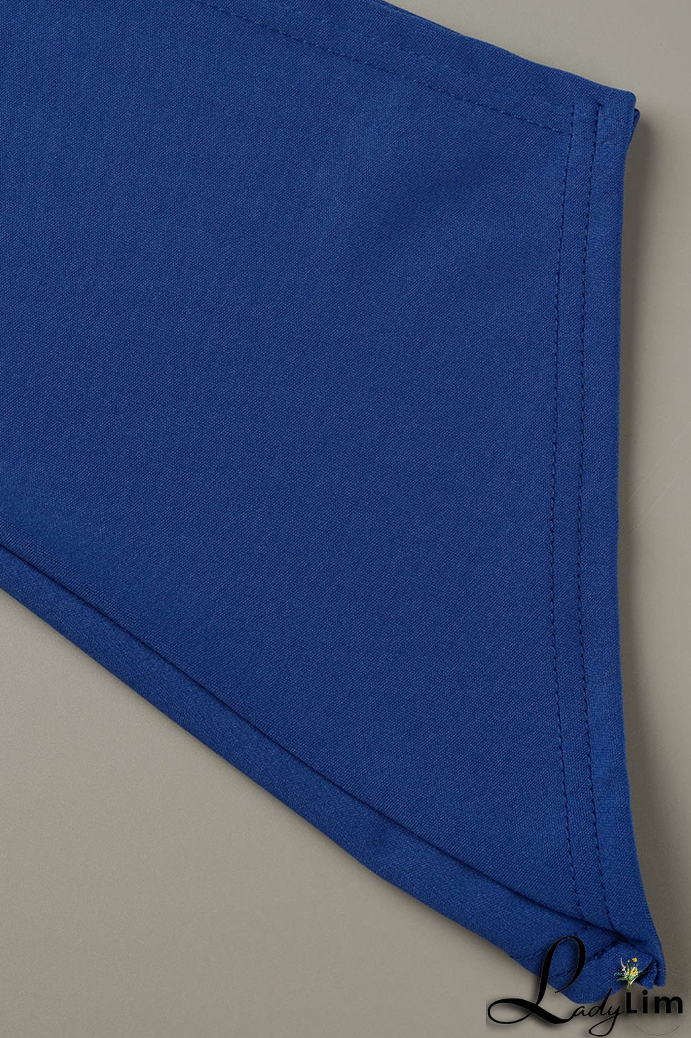 Blue Fashion Casual Solid Bandage Slit V Neck Regular Jumpsuits