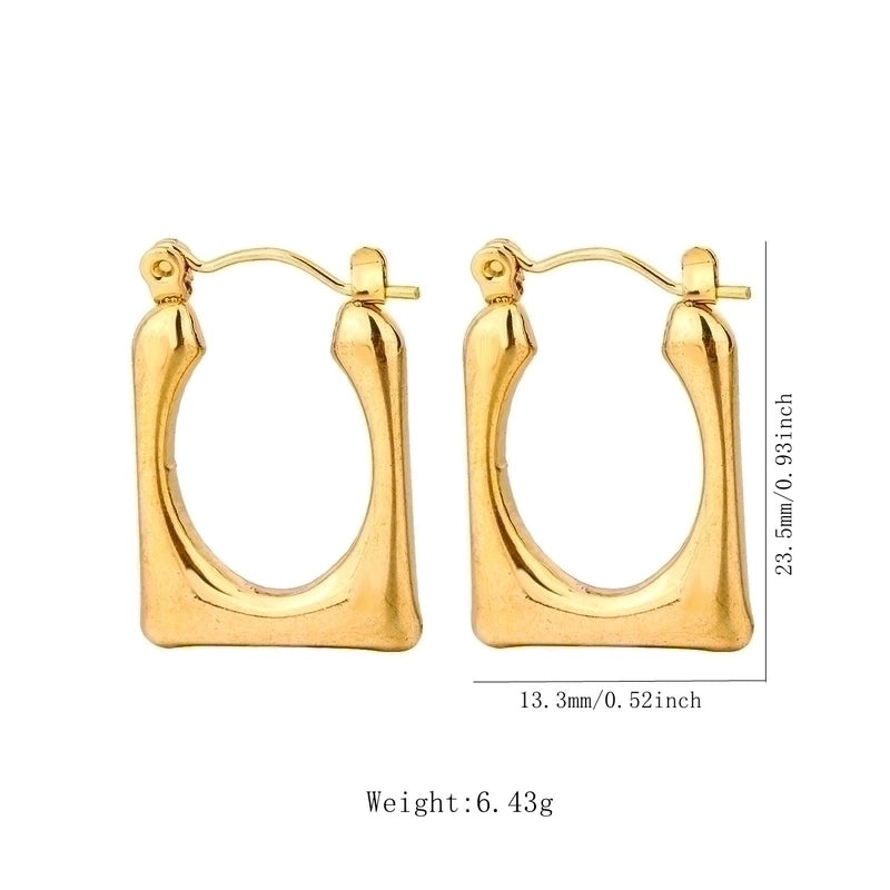 1 Pair Vintage Style U Shape Geometric Heart Shape Plating 304 Stainless Steel None 18K Gold Plated Hoop Earrings