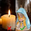 LED Mary Prayer Statue Night Light Warm Light Religious Mother Decor Lights Multi-Purpose Soft Glow Resin Statue Table Lamp for Spiritual Peace Comfort