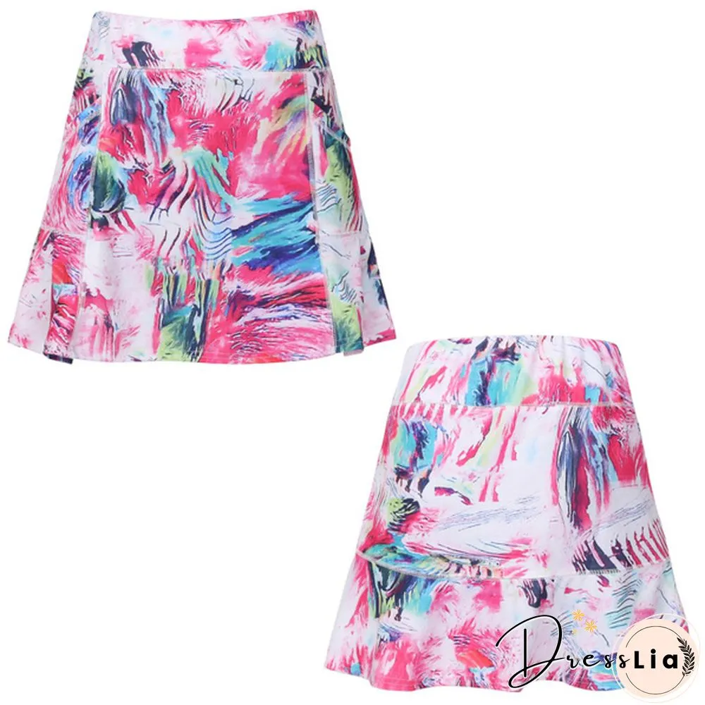 Women's Athletic A-Line Skirt Tennis Golf Skirt With Shorts Workout Running Skort