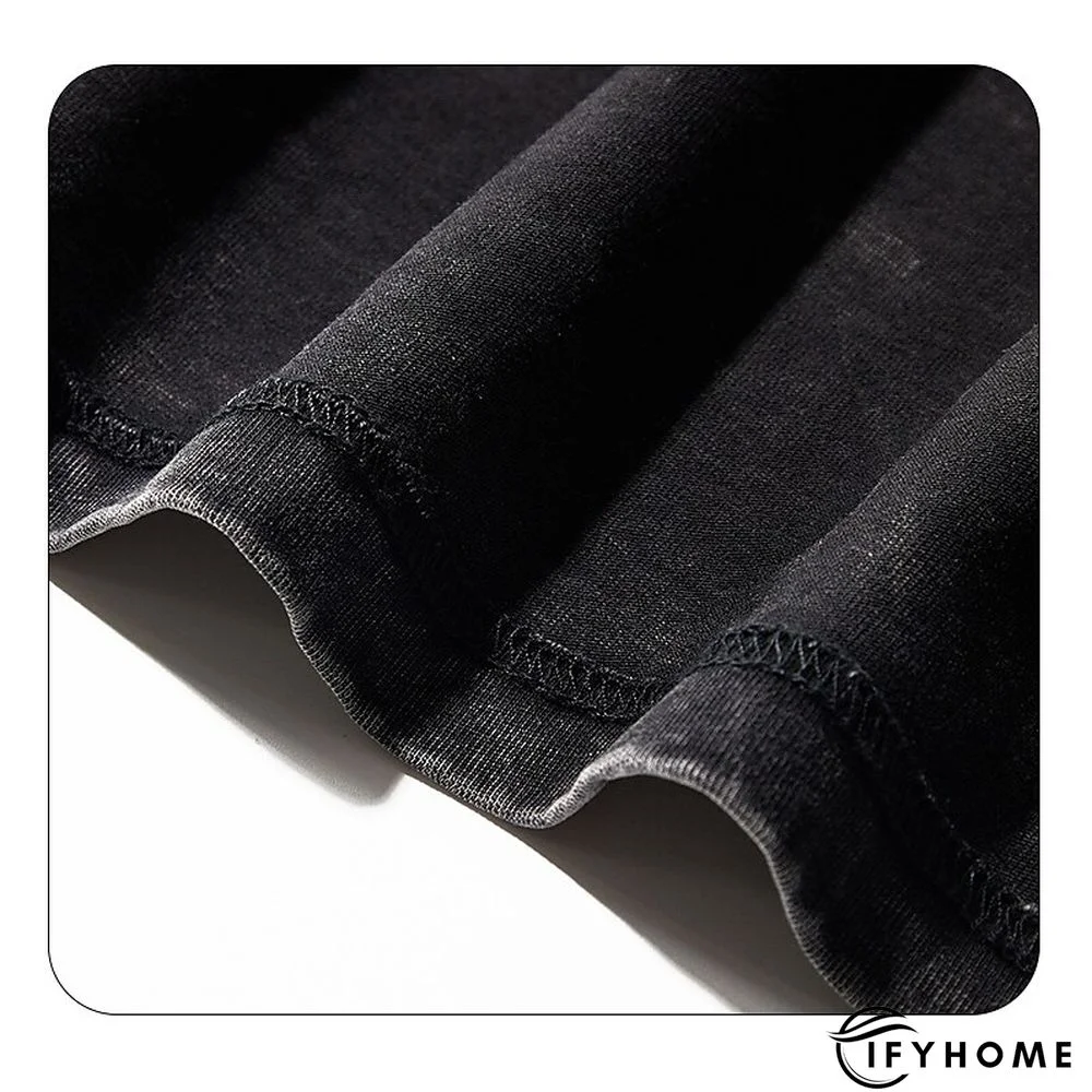 Men's 100% Cotton Acid Wash Shirt Oversized Shirt Plain Crew Neck Sports & Outdoor Daily Short Sleeve Clothing Apparel Fashion Designer Casual | IFYHOME