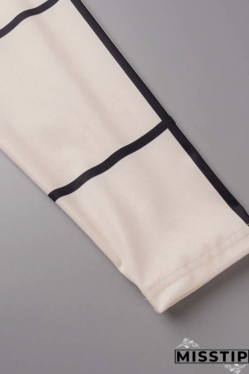 Cream White Casual Print Patchwork Half A Turtleneck Straight Dresses