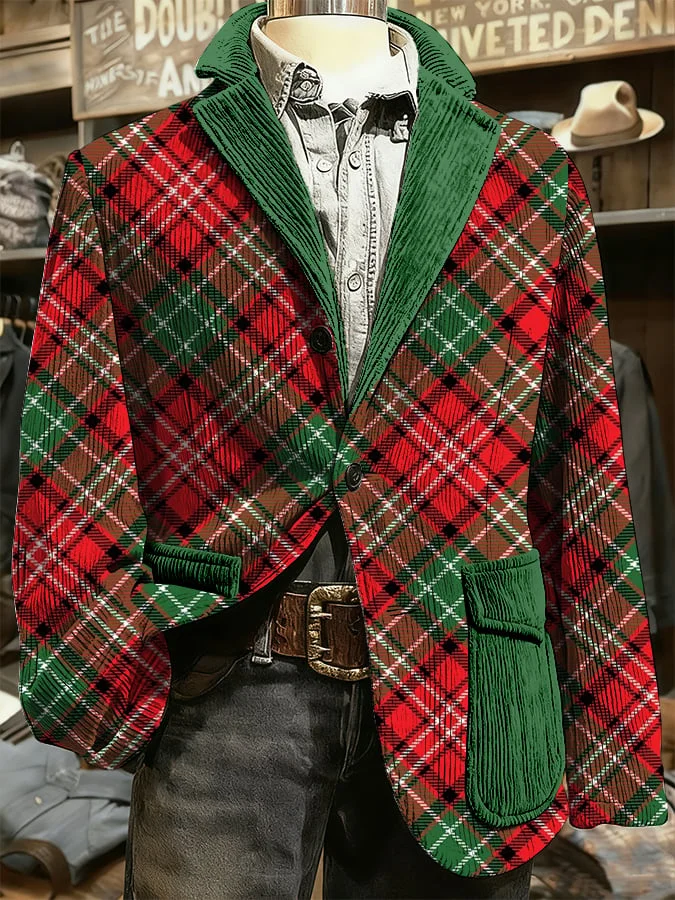 Men's Christmas Art Design Print Casual Coat 