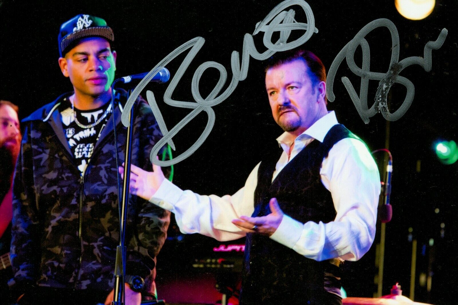 Ricky Gervais & Doc Brown Signed 6x4 Photo Poster painting David Brent Office Autograph + COA