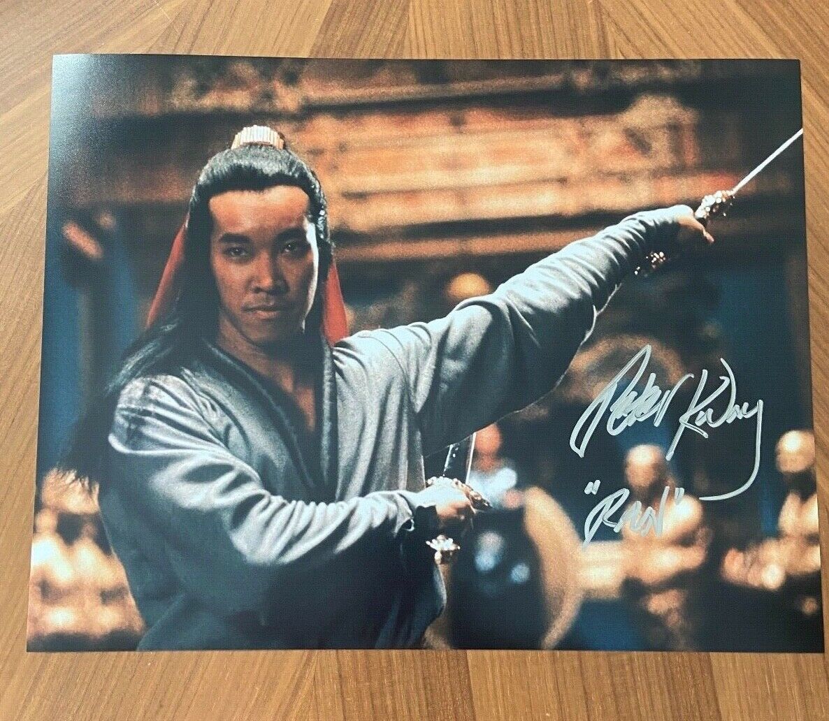 * PETER KWONG * signed 11x14 Photo Poster painting * BIG TROUBLE IN LITTLE CHINA * RAIN * COA 5