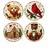 [Upgrade]4Pcs Acrylic Special Shape Xmas DIY Waterproof Diamond Painting Coaster Kit