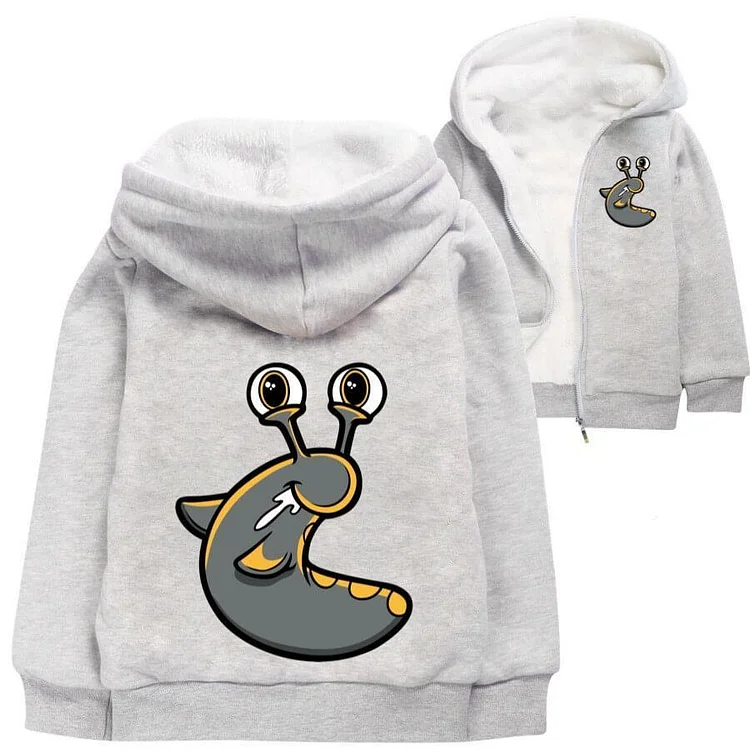 Mayoulove Slogoman Hoody Print Girls Boys Fleece Lined Zip Cotton Hooded Jacket-Mayoulove