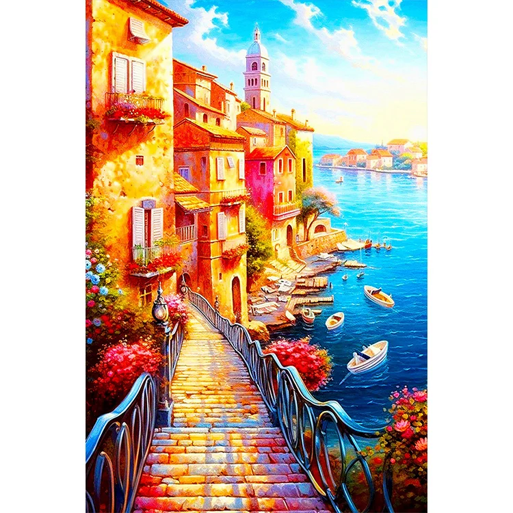 Beautiful Seaside Trail 40*60CM(Canvas) Full Round Drill Diamond Painting gbfke