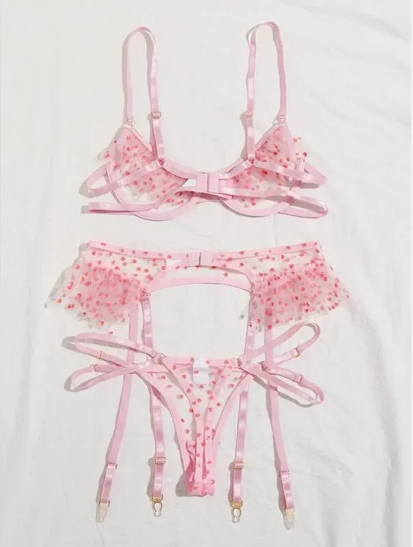 Churchf Sex Underwear Sexy Love Boo Point Lote Side Perspective Three Sets