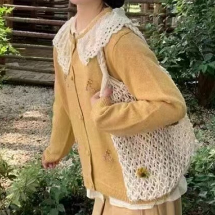 Chicfifth Sweater Women Winter Long Sleeve High Quality Autumn Vintage Top Knitted Cardigan