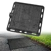 [US Local Warehouse] Iron Manhole Cover and Frame Non-Slip Septic Tank Cover for Yard (400mm)