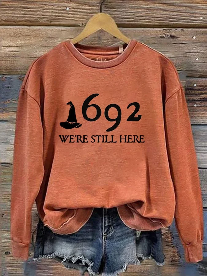 Women's 1692 Salem Witch "We're Still Here" Printed Sweatshirt