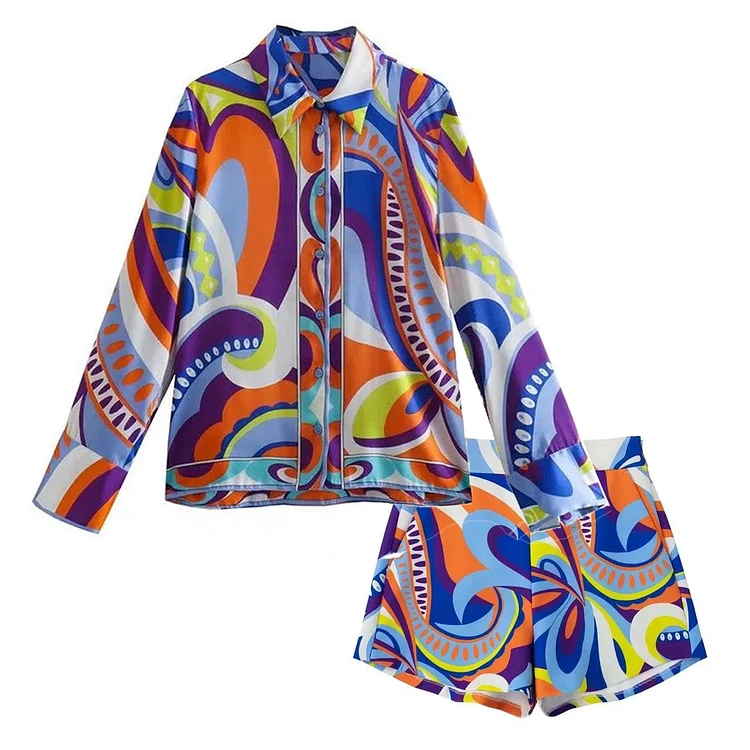 Flaxmaker Casual Blue Two Piece Set