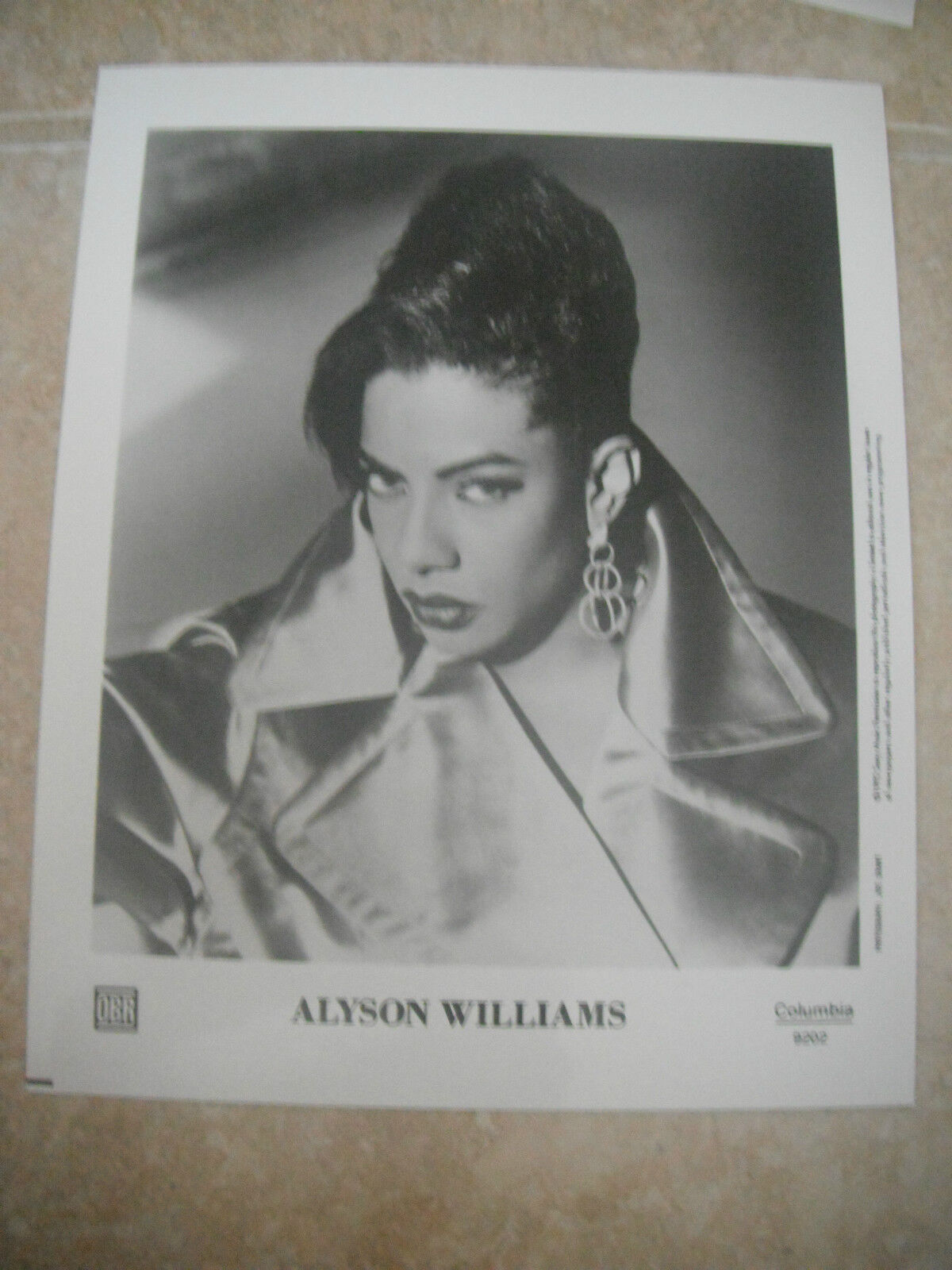 Alyson Williams B&W 8x10 Promo Photo Poster painting Picture