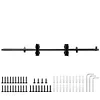 20FT Sliding Library Ladder Hardware Kit Floor Roller with Brake Telescopic Top Hook Sliding Track Kit with Complete Hardware Set (No Ladder) Indoor Moving Track for Home Office Loft