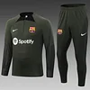 2023/2024 Barcelona Half-Pull Training Suit Army Green Jersey  Set perfectftball