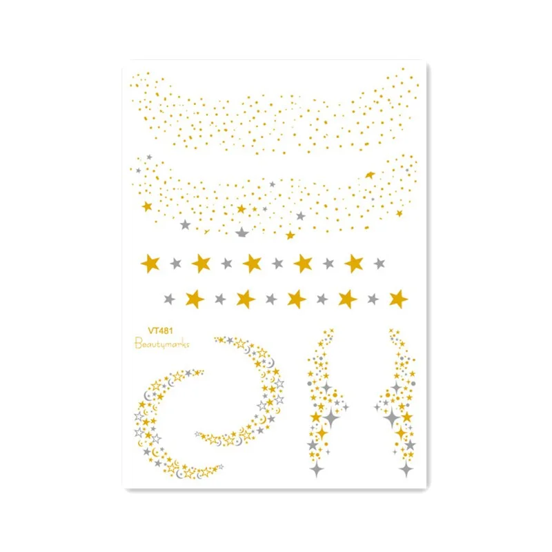 23 Kinds Wedding Party Tattoo Bronzing Glitter Gold Stickers Temporary Body Makeup Waterproof Disposable tatouage temporaire