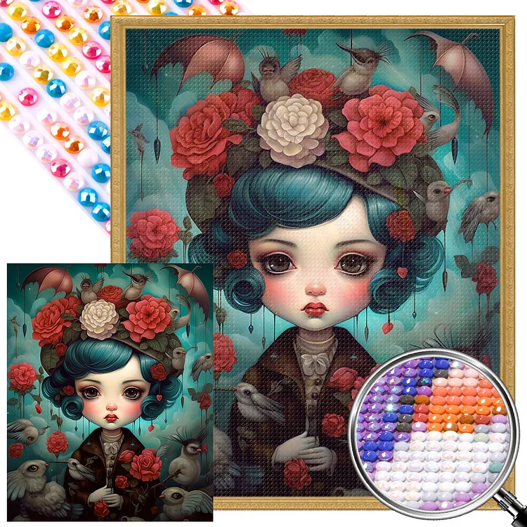 Partial AB Drill -Full Round Drill Diamond Painting -Girl - 40*50cm