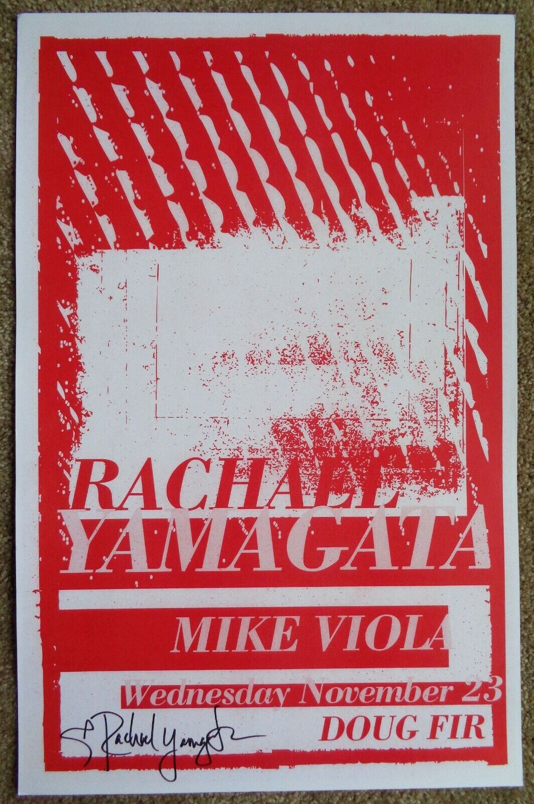 Signed RACHAEL YAMAGATA Gig POSTER In-Person (with proof) Concert Autograph