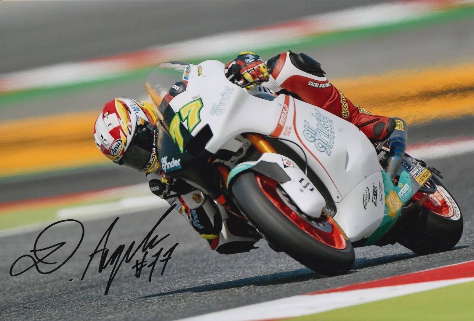 Dominique Aegerter Hand Signed Kiefer Racing 12x8 Photo Poster painting 2017 Moto2 MotoGP 1.