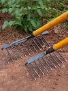 High Carbon Steel Nail Rake Weeding Rake Loose Soil Rake Farm Tools(12 Teeth)