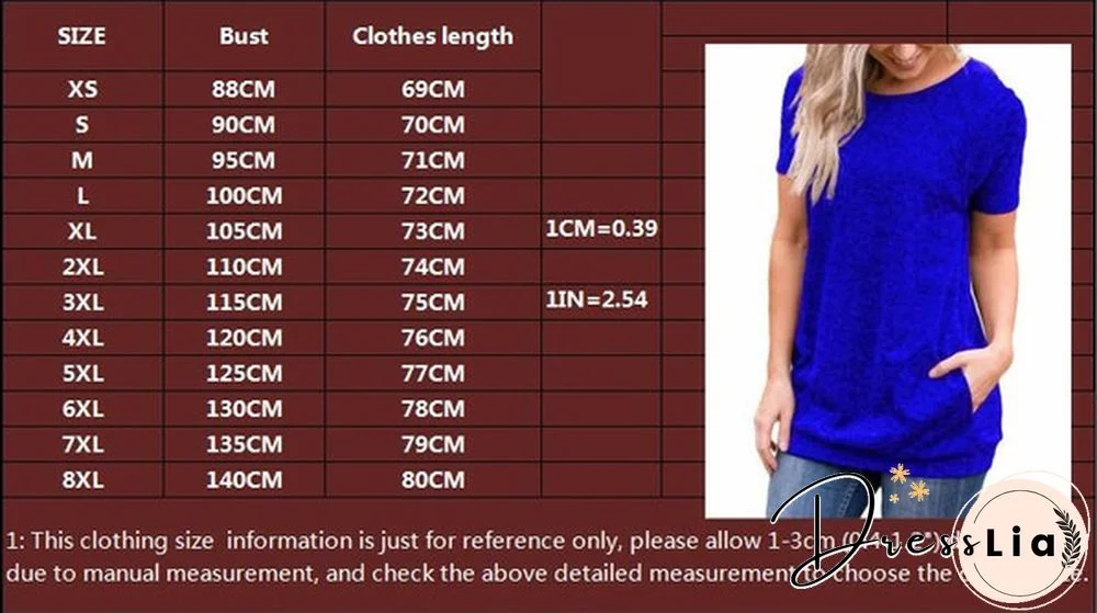 Women Summer Tops Femme Round Neck Loose Waist Shirts Casual Plus Size Elegant Ladies Fashion Cotton Pullovers Pure Color Short Sleeve Blouse Lady T Shirt XS-8XL