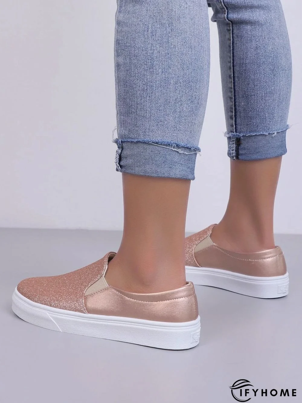Glitter Split Joint Slip On Casual Shoes | IFYHOME