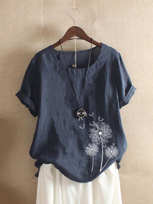 Bestdealfriday Casual Print Short Sleeve Overhead Crew Neck T-Shirt 9362637