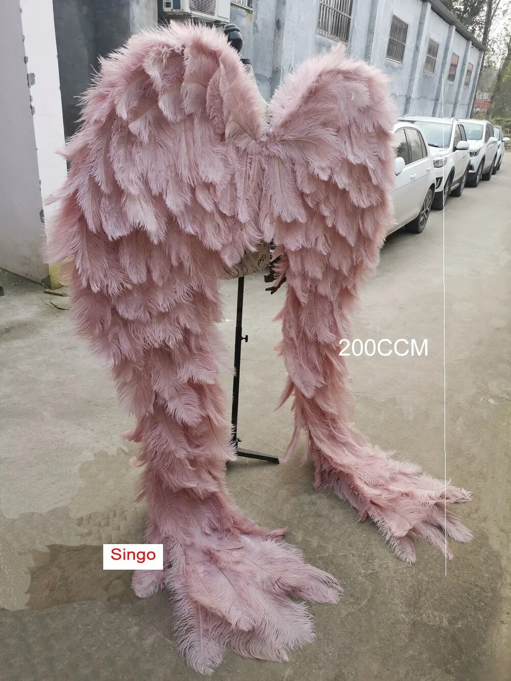 VCshoes Large Simulated Ostrich Feather Angel Wings Beige Old Pink Gray White Black Fairy Wings Pure