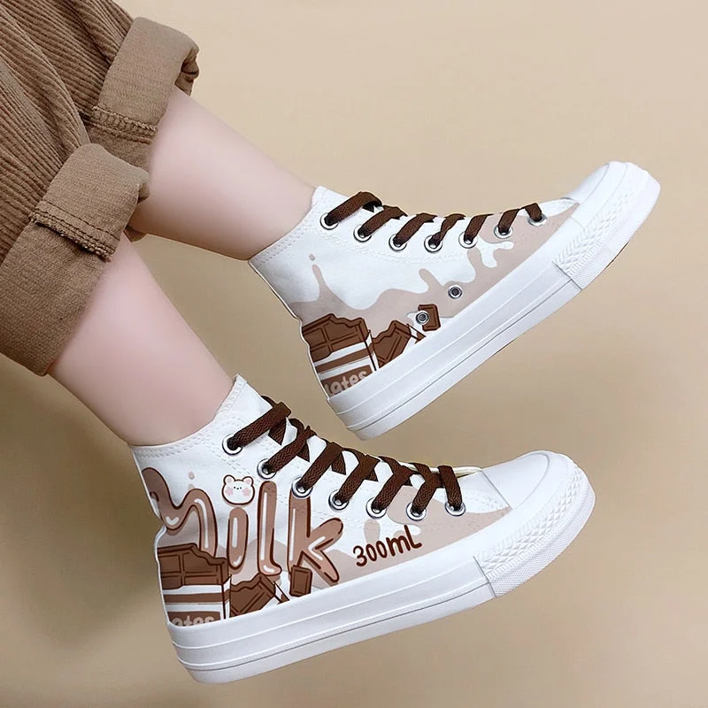 Yummy Milk High Top Canvas Shoes - Women's