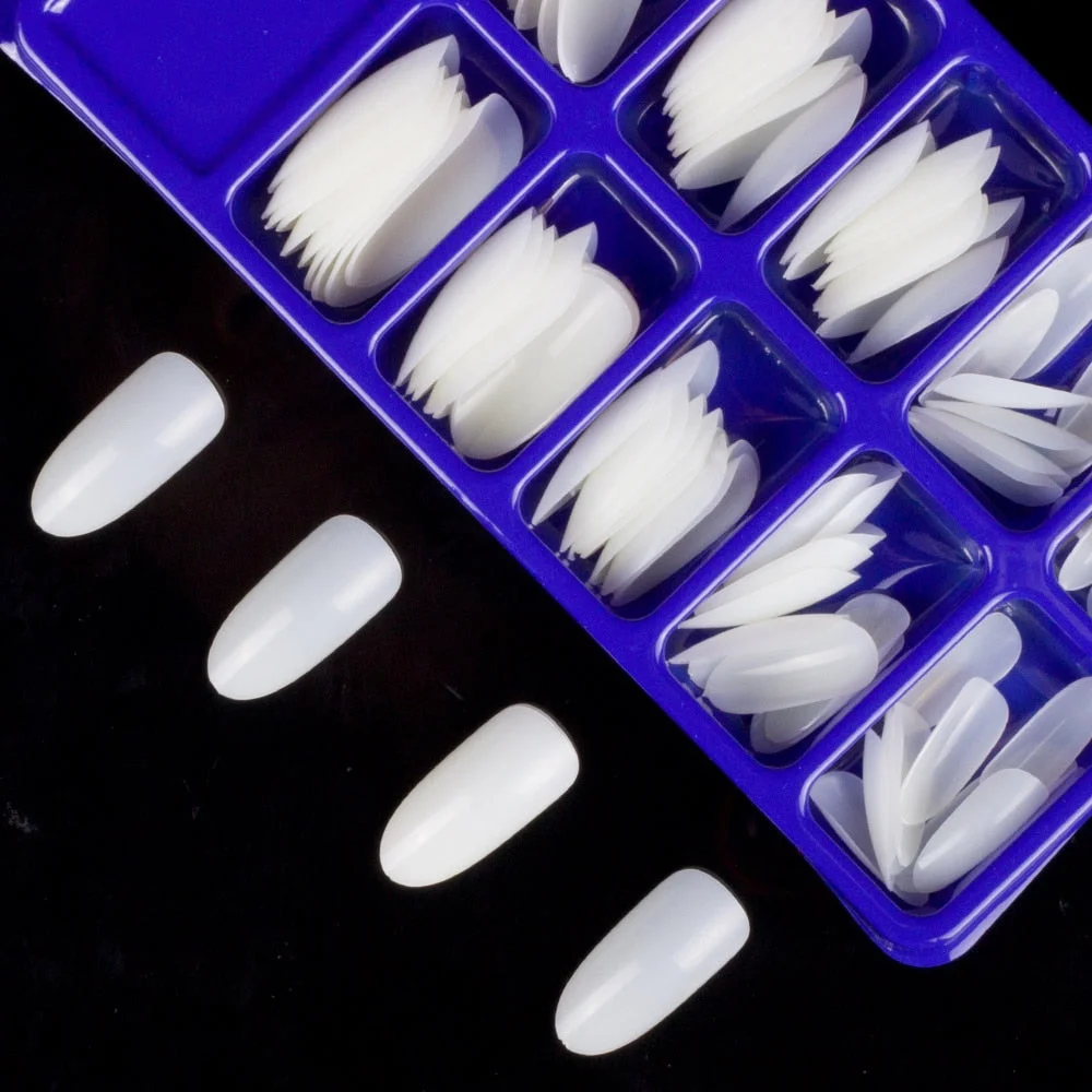 500pcs/pack Acrylic Nails OVAL Round Shapes False Nail Tips Full Cover False French Nail Tips NEW Fake Nail Art Tips Tools-Nail Inspo