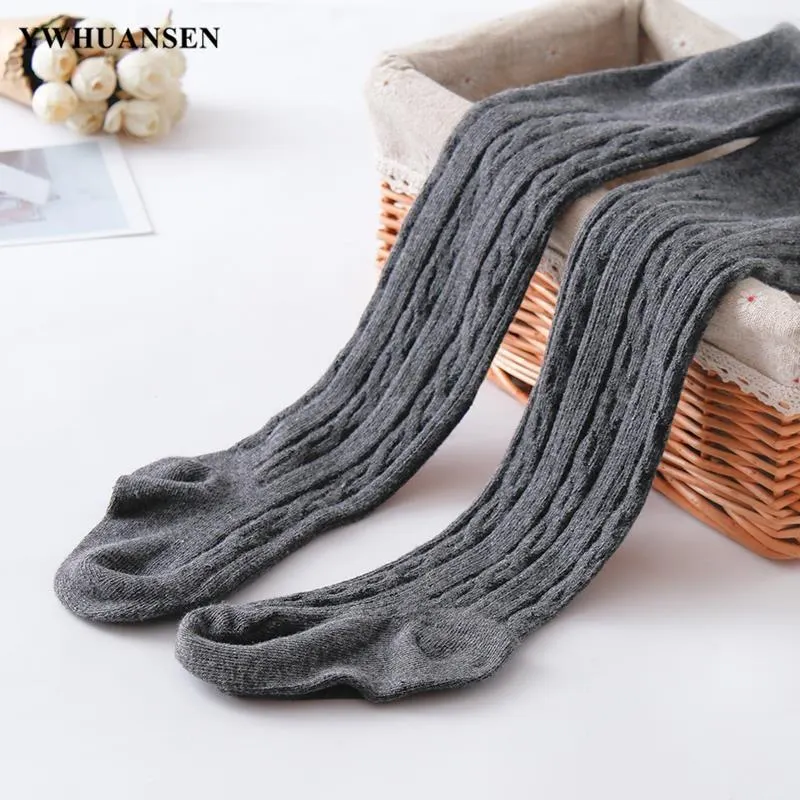 YWHUANSEN 0 to 12 Yrs  Combed Cotton Children's Tights Cable Knitted Girls Pantyhose High Quality Warm Tights Baby Girls Clothes