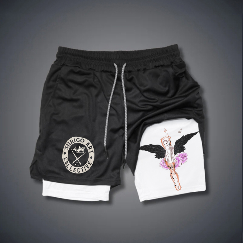 GHOST ANGEL Graphic Print GYM PERFORMANCE SHORTS