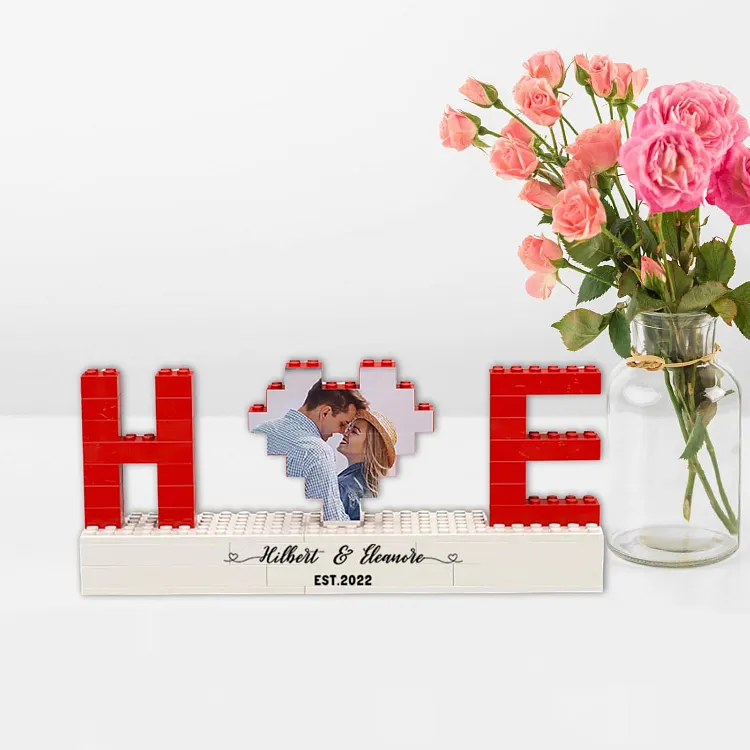 Custom Photo Building Blocks, Personalized DIY Blocks Puzzles Romantic Home Decor, Valentines Day Gifts Building Blocks with Photo, Day Gifts for Her Him Lovers Couples Husband Wife